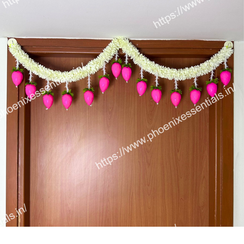 Lotus Design Door Toran 3.5 Ft | Artificial Floral Hanging for Main Door | Diwali, Wedding & Festive Decor