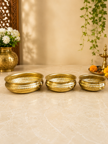 Traditional Brass Urli Bowl Set