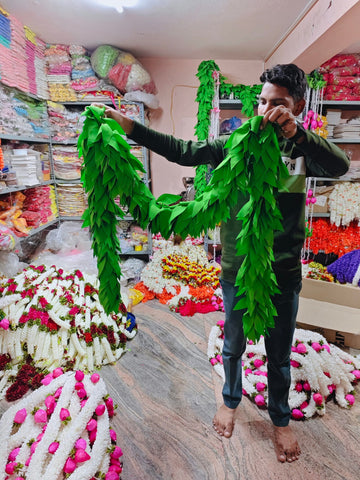 Mango Leaf Door Toran 4 Feet – Traditional Decorative Hanging,