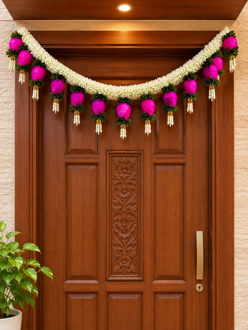 GRACEFUL PINK LOTUS DIVINE TORAN 3.5 FEET