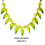 48 Inch Artificial Mango Leaf Door Hanging | Traditional Toran for Festival, Wedding & Home Entrance PACK OF 3