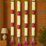 “3 Feet Artificial Lotus Flower Hanging Decoration for Home & Wedding Decor pack of 4