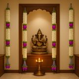 “3 Feet Artificial Lotus Flower Hanging Decoration for Home & Wedding Decor pack of 4