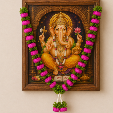 40 Inch Artificial Flower Haar for Photo Frame | Decorative Garland for God Idol & Photo Frames |
