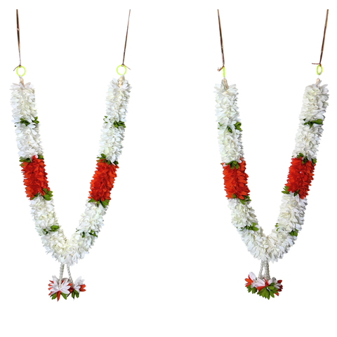 40 Inch Photo Frame Haar pack of 2 | Artificial Flower Garland for God Idol & Picture Frame | Pooja & Temple Decoration