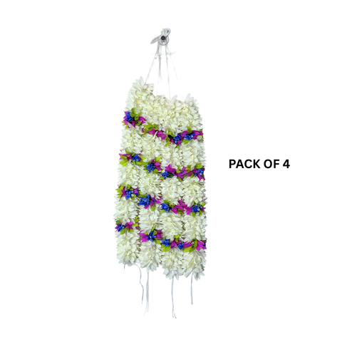 PACK OF 4 Artificial Jasmine Gajra for Hair Bun | Wedding & Festival Hair Accessories | Reusable & Lightweight