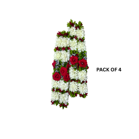 Artificial Gajra for Hair Bun | Jasmine Flower Hair Accessories for Women & Girls | Bridal & Festive Wear (Pack of 4)