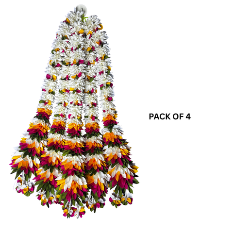 2 Ft Flower Door Hanging Toran Pack of 4 | Elegant Main Door Decoration for Diwali, Wedding & Home