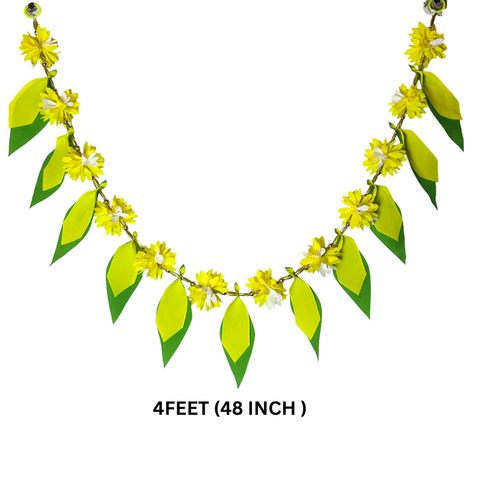 48 Inch Artificial Mango Leaf Door Hanging | Traditional Toran for Festival, Wedding & Home Entrance PACK OF 3
