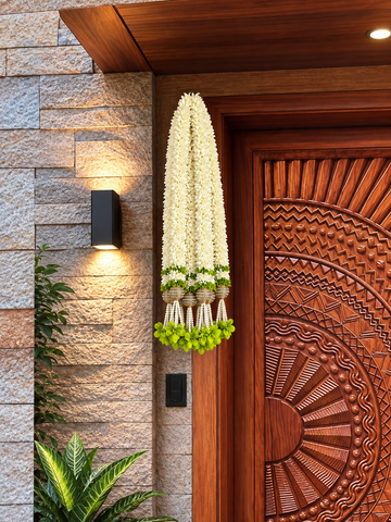 ROYAL LIME & WHITE BLOSSOM HANGING .  PACK OF 2