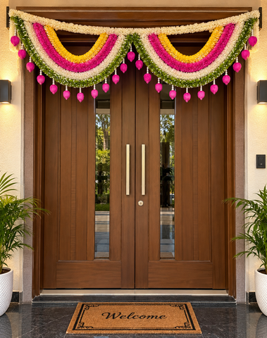PINK LOTUS GRACE DOOR TORAN. 7 FEET