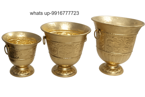 “Traditional Brass Urli Bowl Set with Handles – Decorative Brass Urli for Home Décor & Pooja”