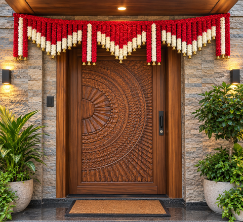 ROYAL DIVINE FLORAL BELL TORAN . 10 FEET BY 2 FEET