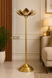 Brass Lotus Floor Candle Holder Set of 3