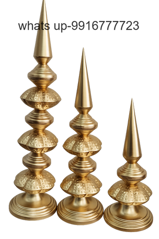 Set of 3 Brass Decorative Finials | Traditional Brass Home Decor