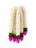 single lotus pack of 6 Decorative Hanging Lotus Garland for Home Temple | Traditional Pooja Room Decoration