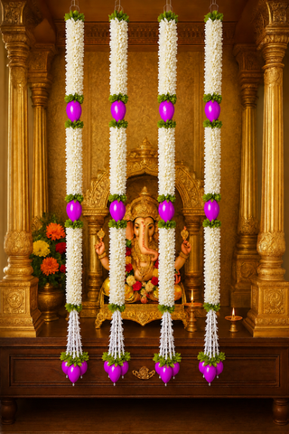3 Feet Lotus Hanging Pack of 4 | Artificial Flower Door Hanging for Home Decor | Festive & Wedding Decoration