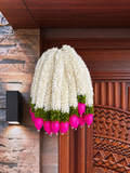 single lotus pack of 6 Decorative Hanging Lotus Garland for Home Temple | Traditional Pooja Room Decoration