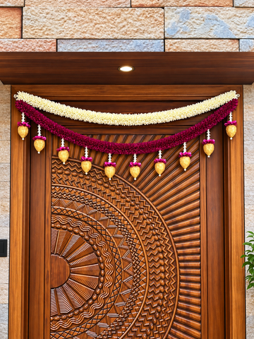 CLASSIC BRASS TASSEL & FLORAL BANDHANWAR 4FEET