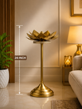 Brass Lotus Floor Candle Holder Set of 3