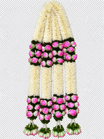 Royal Pink Lotus Floral Hanging each 4 feet pack of 2