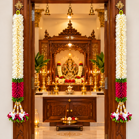 Beautiful Artificial Flower Hanging Toran | Home Door & Pooja Decoration pack of 2