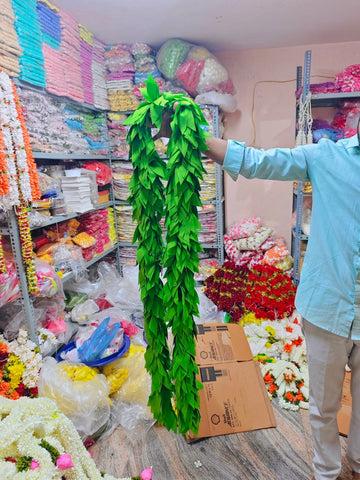 Mango Leaf Door Toran 4 Feet – Traditional Decorative Hanging,
