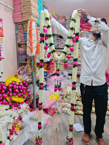 6 feet by 2  Feet Artificial Flowers | Traditional Toran for Main Door, Festival & Home Decoration