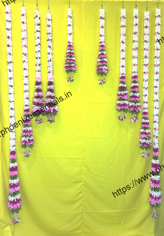 Handmade Artificial Flower Backdrop Set for Haldi, Mehndi & Reception