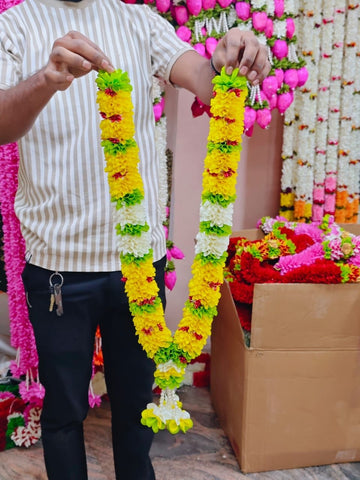 ROYAL 40 Inch Artificial Flower Haar for Photo Frame | Decorative Garland for God Idol & Photo Frames | Pooja, Home Décor & Festival Decoration | Reusable Floral Mala (Pack of 1/2/4)