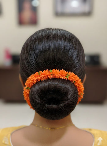 Artificial Hair Gajra Pack of 4 | Flower Bun Accessories for Women | Bridal, Wedding & Festive Hair Decoration