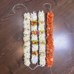 Hair Gajra orange and  white EACH 2   (12 inch )