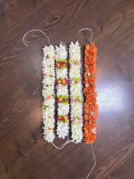 Hair Gajra orange and  white EACH 2   (12 inch )